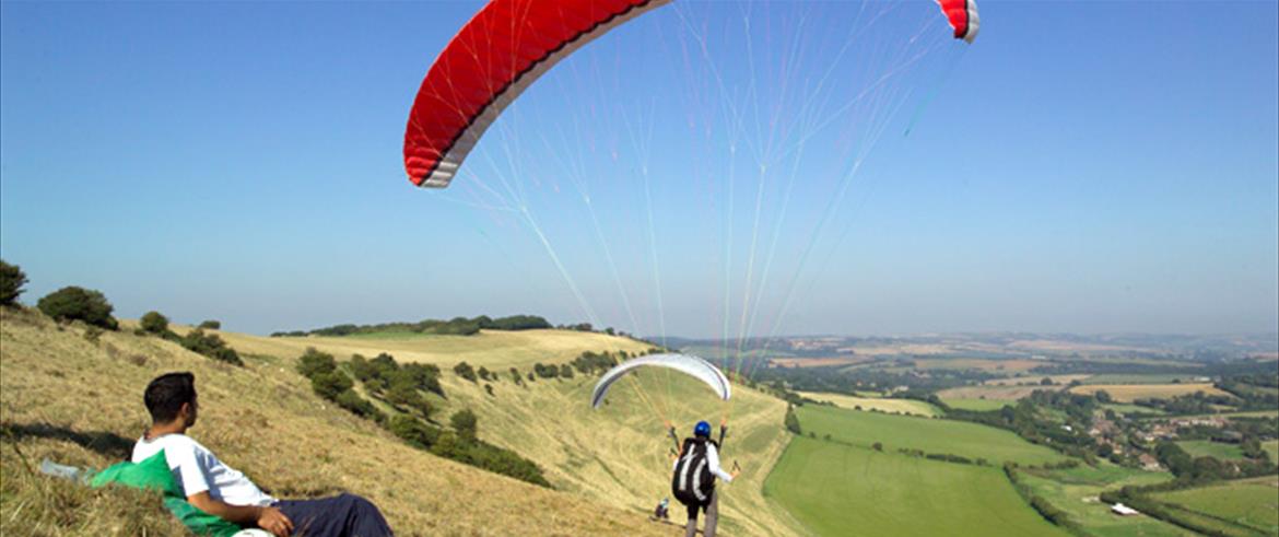 paragliding on the local downs and cliffs