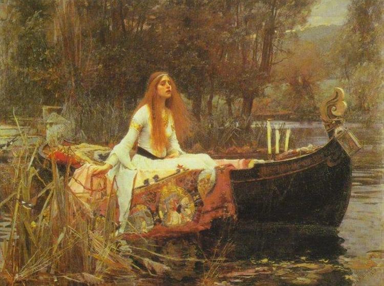 In The Lady of Shalott (1888) John William Waterhouse depicts a scene from the final section of Tennyson's poem